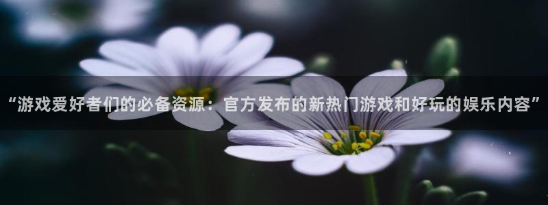 欧博娱乐注册开户：“游戏爱好者们的必备资源：官方发布的新热门